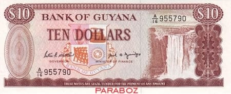 Guyana 10 GYD ön yüz
