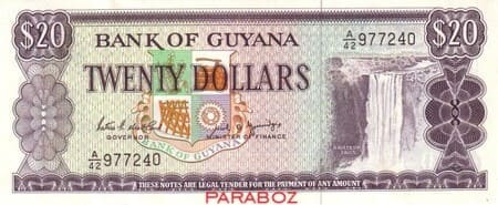 Guyana 20 GYD ön yüz