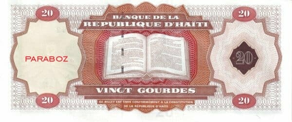 Haiti 20 HTG arka yüz