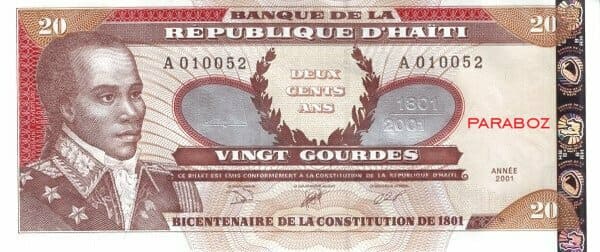 Haiti 20 HTG ön yüz