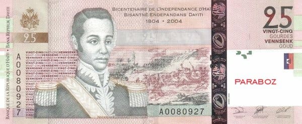 Haiti 25 HTG ön yüz