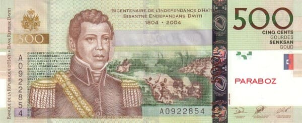 Haiti 500 HTG ön yüz