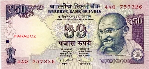 Hindistan 50 INR ön yüz