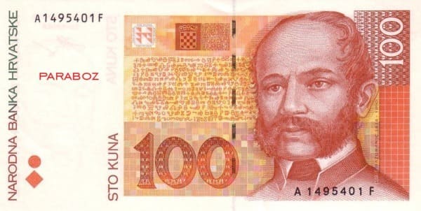 Hırvatistan 100 HRK ön yüz