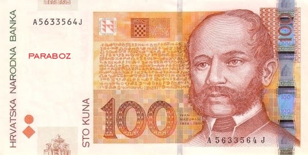 Hırvatistan 100 HRK ön yüz