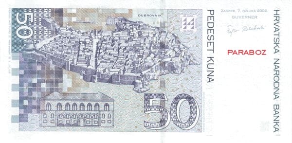 Hırvatistan 50 HRK arka yüz