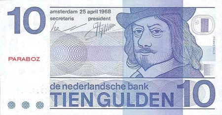 Hollanda Guldeni 10 NLG ön yüz