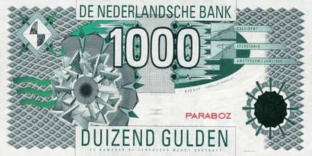 Hollanda Guldeni 1.000 NLG ön yüz