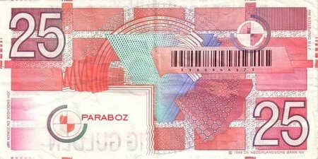 Hollanda Guldeni 25 NLG arka yüz