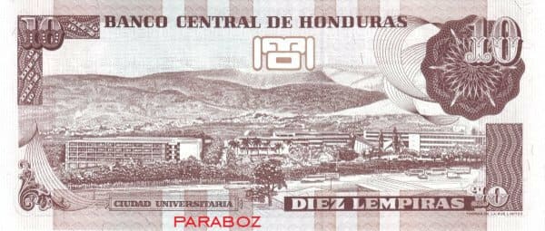 Honduras 10 HNL arka yüz