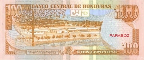 Honduras 100 HNL arka yüz
