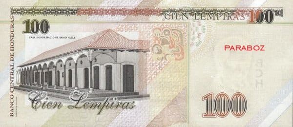 Honduras 100 HNL arka yüz