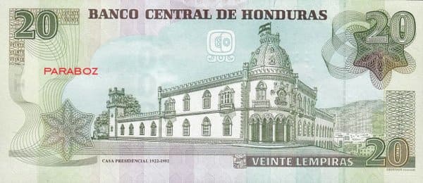 Honduras 20 HNL arka yüz