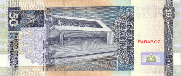 Honduras 50 HNL arka yüz