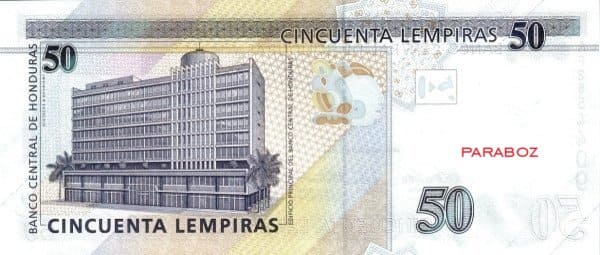 Honduras 50 HNL arka yüz