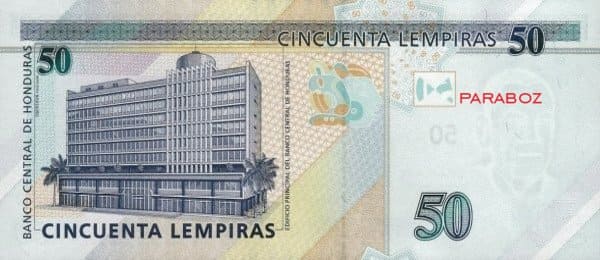 Honduras 50 HNL arka yüz