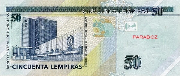 Honduras 50 HNL arka yüz