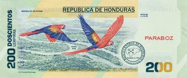 Honduras 200 HNL arka yüz