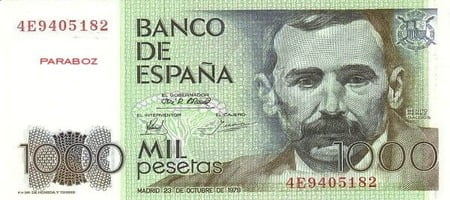 İspanya Peseta 1.000 ESP ön yüz
