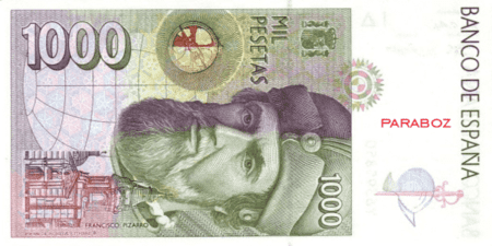 İspanya Peseta 1.000 ESP arka yüz