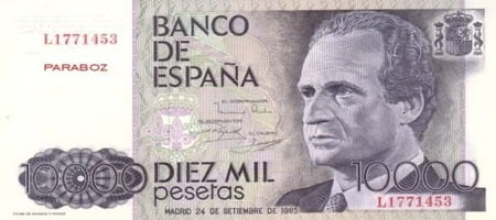 İspanya Peseta 10.000 ESP ön yüz