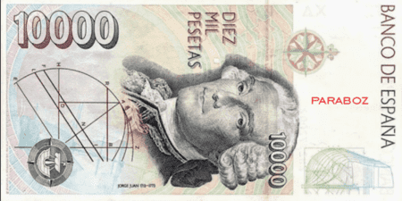 İspanya Peseta 10.000 ESP arka yüz