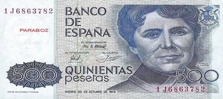 İspanya Peseta 500 ESP ön yüz