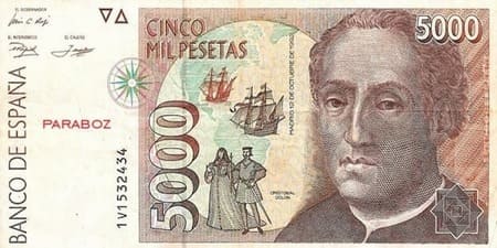 İspanya Peseta 5.000 ESP ön yüz