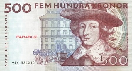 İsveç 500 SEK ön yüz