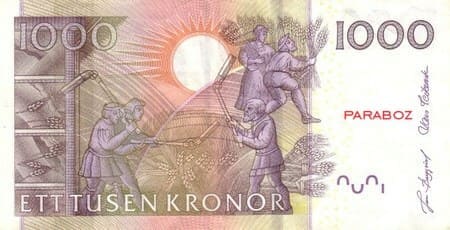 İsveç 1.000 SEK arka yüz
