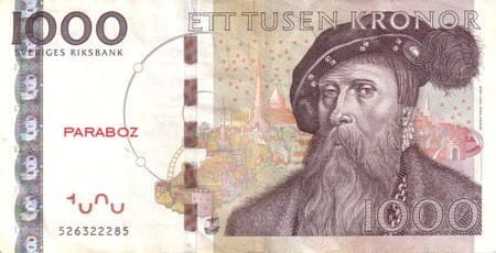 İsveç 1.000 SEK ön yüz