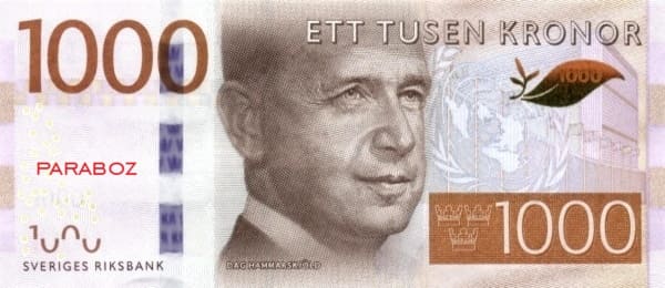İsveç 1.000 SEK ön yüz
