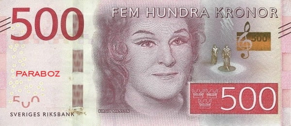 İsveç 500 SEK ön yüz