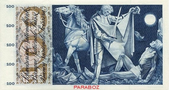 İsviçre 100 CHF arka yüz
