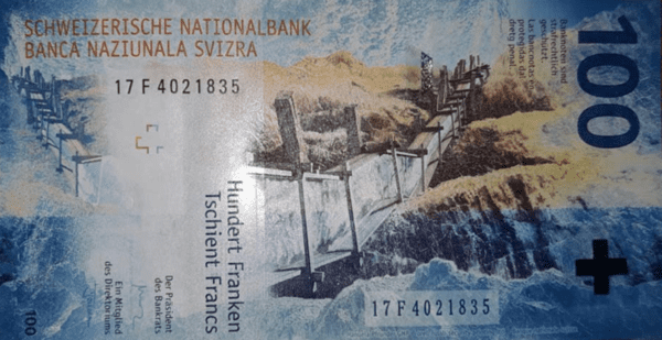 İsviçre 100 CHF arka yüz