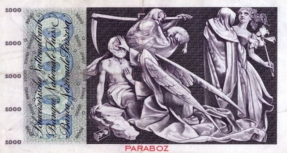 İsviçre 1.000 CHF arka yüz