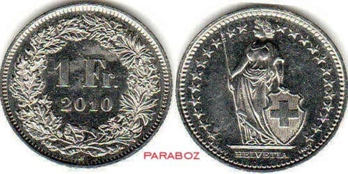 İsviçre 1 CHF ön yüz