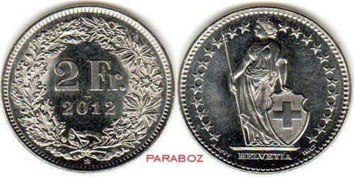 İsviçre 2 CHF ön yüz