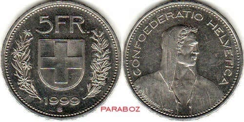 İsviçre 5 CHF ön yüz