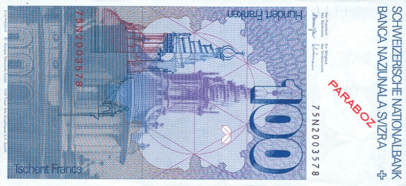 İsviçre 100 CHF arka yüz