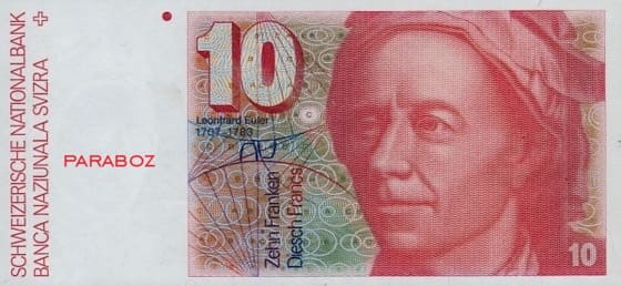 İsviçre 10 CHF ön yüz