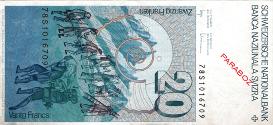 İsviçre 20 CHF arka yüz
