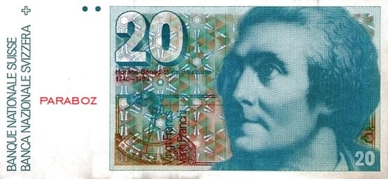 İsviçre 20 CHF ön yüz