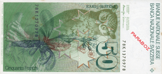 İsviçre 50 CHF arka yüz