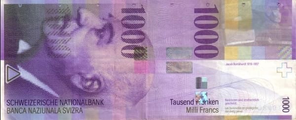 İsviçre 1.000 CHF ön yüz