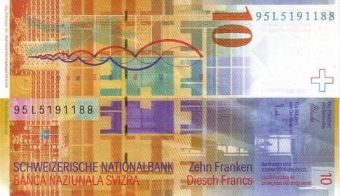 İsviçre 10 CHF arka yüz