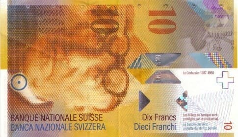 İsviçre 10 CHF ön yüz