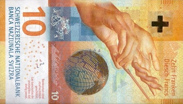 İsviçre 10 CHF ön yüz