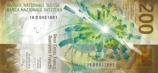 İsviçre 200 CHF arka yüz