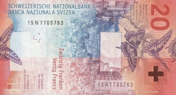 İsviçre 20 CHF arka yüz